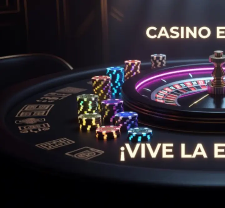 Mesas de casino y fichas brillantes en un entorno digital