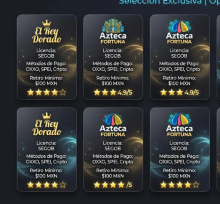 Tarjetas de casinos destacados para jugadores mexicanos