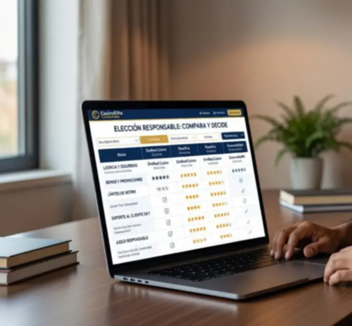 Jugador comparando diferentes casinos en línea