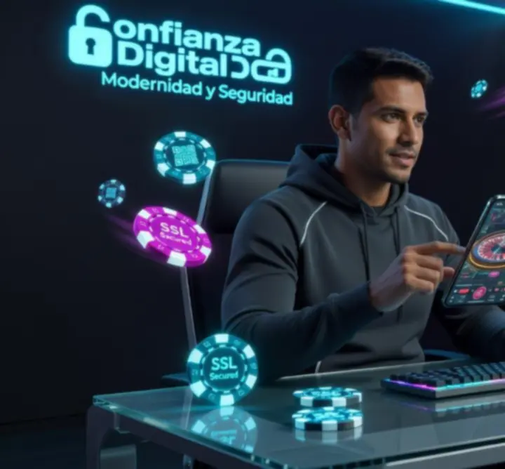 Ilustración moderna de casino online en México